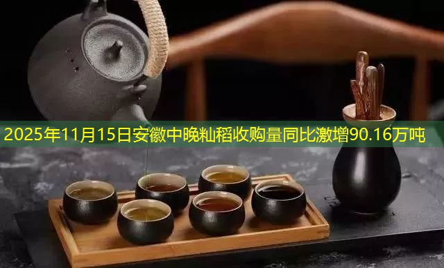 2025年11月15日安徽中晚籼稻收购量同比激增90.16万吨