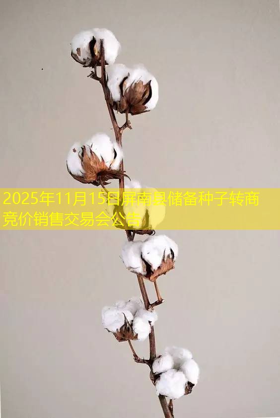 2025年11月15日屏南县储备种子转商竞价销售交易会公告