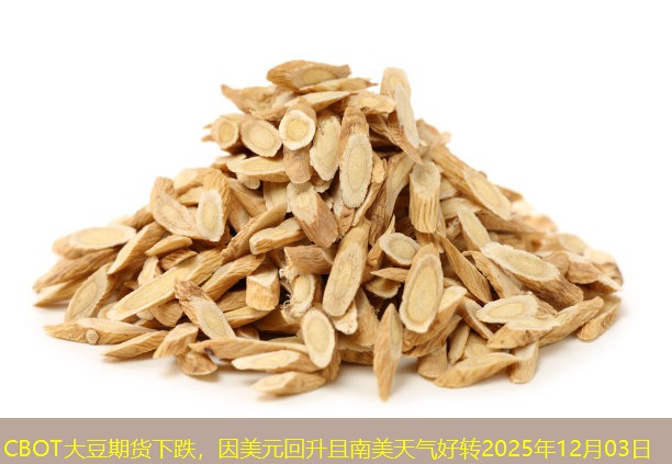 CBOT大豆期货下跌，因美元回升且南美天气好转2025年12月03日